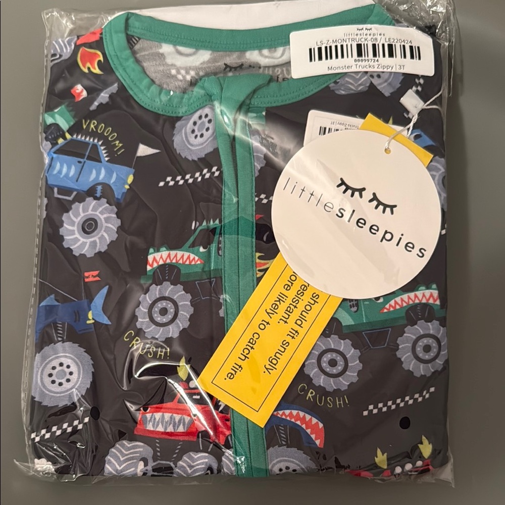 Little Sleepies Monster Trucks Zippy Pajamas 3T